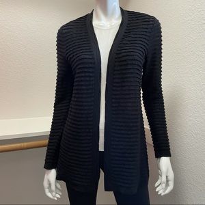 CHICO’S “Shaina”•Black Wool Blend Cardigan Sz 1